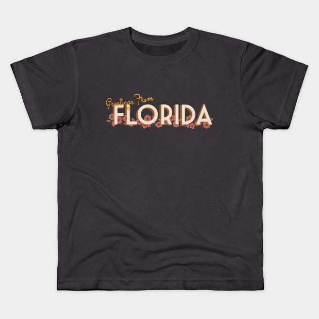 Florida Tourist Kids T-Shirt by Off The Hook Studio